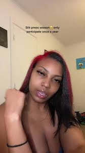 Silk Press Season: Red and Black Skunk Hair Transformation