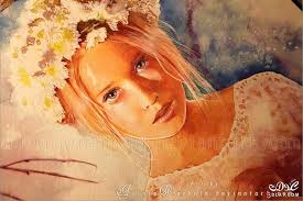 رسومات بنات جميلة لوحات بالالوان المائية رائعه الوان 3dlat com 1398294816 love wallpapers romantic face drawing flower crown