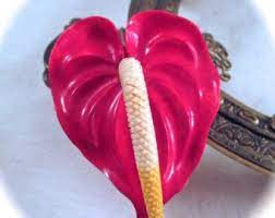 Vintage Mings Honolulu Brooch Pin Carved Painted Hawaiian Anthurium Flower Brooch Pin Ming S Of Hawaii Anthurium Flower Vintage Pansies