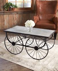 Galvanized Wagon Wheel Coffee Table The Lakeside Collection Coffee Table Wagon Wheel Table
