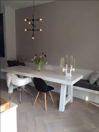 maatwerk eethoek bestaande uit wandbank en eettafel ontwerp en uitvoering door www steigerhouten nl www meubelenmaatw eettafel ontwerp eethoek witte eettafel