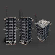Old Buildings Apocalypse Hong Kong Inspired Kowloon Kitbash 3d Model In 2020 3d Model Roof Detail Old Building
