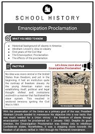 A proclamation issued by president lincoln in september, 1862, effective january 1, 1863, freeing the slaves in all territory still. Emancipation Proclamation Facts Worksheets Historical Background