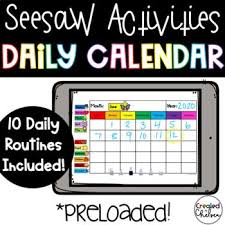 Seesaw Daily Calendar Routines In 2020 Online Teaching Resources Distance Learning Calendar Activities