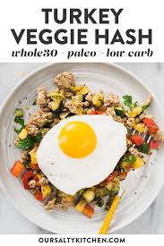 Paleo And Whole30 Ground Turkey Hash With Squash And Peppers Recipe Whole 30 Breakfast Turkey Hash Healthy Ground Turkey