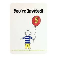 Birthday Card For 5 Year Old Boy Birthday Invitation 5 Years Old Boy With Balloon Invitation Zazzle Com Birthday Invitations Balloon Invitation Custom Baby Shower Invitations