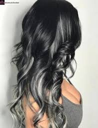 Black And Silver Ombre Hair Balayage Black Grey Silver Ombre 59 Ideas Hair In 2020 Long Hair Styles Black And Silver Hair Hair Highlights