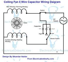 You might also like other videos of mine. 5 Wire Ceiling Fan Capacitor Wiring Diagram Electricalonline4u