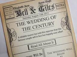 Vintage Style Newspaper Invitation Vintage Wedding Invitations Invitations Red Rose Wedding