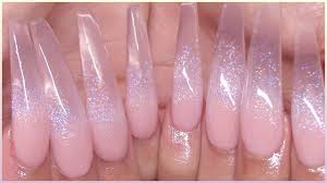 Here, clear nails refer to the light pink nails without any other color or patterns. Jc Beauty Concepts Review Giveaway Clear Holo Glitter Glass Acrylic Nails Tutorial Youtube