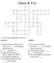 Adam And Eve Crossword Puzzle Bible Lessons For Kids Sunday School Kids Adam And Eve