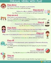 Phrasal Verbs With Play Play Around Play Off Play Out Play Up 7 E S L Learn English Vocabulary Learn English English Lessons