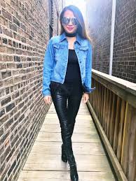 Womens Black And Blue Denim Jacket Denim Jacket Denim Jacket For Women Feathers Denim Jacket For Feathers How To Style Your Denim Jacket Denim Jacket Jackets For Women Fashion Denim Jacket