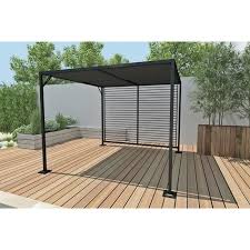 Pergola adossée avec toile coulissante. Pergola Aluminium Adossee Cdiscount