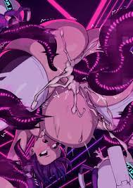 1girls ahe gao areolae ass belly bulge big breasts breasts cum cum  in pussy cum inflation dmxwoops female glowing tentacles inflated belly  inflation machine melody (projektmelody) motion lines nipples