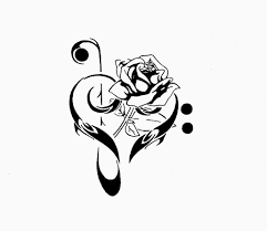 Track rose tattoo from dropkicks new album signed and sealed in blood. Treble Clef With A Rose By Karcoolkaaa D4fidnz Jpg 2057 1788 Sheet Music Tattoo Music Tattoo Designs Tattoos