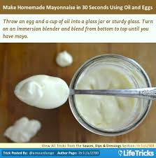 Make Homemade Mayonnaise In 30 Seconds Using Oil And Eggs Homemade Mayonnaise Food Mayonnaise