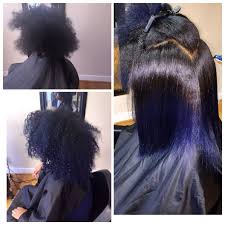 Pink Black Hair Studio Natural Hair With Custom Mid Night Blue Hair Color Silk Press 11e Chesapeake Ave Towson Md 410 938 8900 Pin Natural Hair Styles Blue Natural Hair Dyed