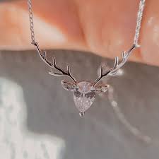 Antler necklace 925 sterling silver reindeer animal horn jewelry minimalist style clavicle chain with personalized birthstone charm deer antler charm necklaces 4.5 out of 5 stars 189 $15.99 $ 15. S925 Sterling Silver Baked Deer Antler Necklace 201216 Shopee Malaysia