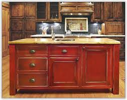Red Distressed Kitchen Island Home Design Ideas Red Kitchen Cabinets Painting Kitchen Cabinets Distressed Kitchen Cabinets