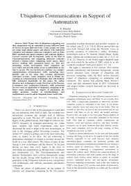 Pdf Ubiquitous Communications In Support Of Automation