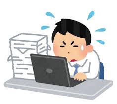 忙しく仕事をしている男性会社員のイラスト | かわいいフリー素材集 ...