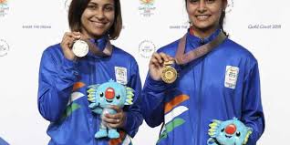 Manu bhaker after winning gold in shooting at commonwealth games 2018. Commonwealth Games 2018 16 Year Old Manu Bhaker Wins 10m Pistol Gold Heena Sidhu Wins Silver The New Indian Express
