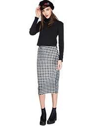 Black And White Gingham Midi Skirt Gingham Pencil Skirt Black And White Midi Skirt 40 White Midi Skirt Pencil Skirt Midi Skirt