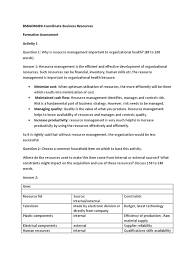 Bsbadm409 Coordinate Business Resources Formative Assessment 011 Docx Goal Inventory