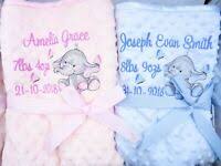 Personalised Baby Fleece Embroidered Blanket New Birth Name Date Gift Keepsake Ebay