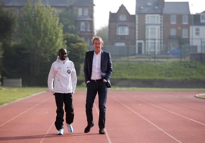 Image result for Sir Jim Ratcliffe with EliudKipchoge