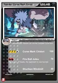 Sasuke Curse Mark Form Naruto Uzumaki Anime Naruto Cards