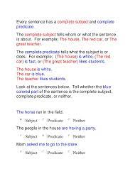 Subject And Predicate