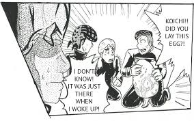 Josuke approached to take the food from koichi. Koichi S Egg Jojo S Bizarre Adventure Know Your Meme