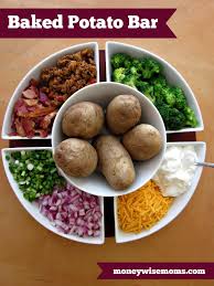 Liven up your baked potatoes with these simple and fun ideas. Baked Potato Bar Easy Party Favorite Moneywise Moms