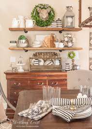 Rustic Farmhouse Breakfast Area Reveal Before And After Dining Room Shelves Farmhouse Shelves Decor Dining Room Table Decor