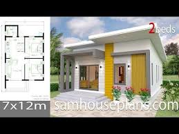 Small House Design Plans 7x12 With 2 Bedrooms Full Plansthe House Has One Story House 2 Bedrooms Small House Design Plans Small House Design Home Design Plans