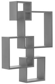 Floating shelves can enhance any area. Decoratiave 4 Cube Intersecting Wall Mounted Floating Shelves Grey Walmart Com Walmart Com