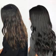 Changing With The Seasons This Black With Hints Of Deep Cool Brown Is Called Positano Bla Hair Color For Black Hair Black Hair Dye Brunette Balayage Hair