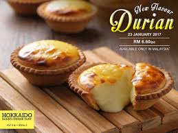 One was bake cheese tart, which is known for their miniature tarts. New Flavour Durian Cheesetart Hokkaido Baked Cheese Tart Malaysia