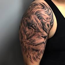 3layers Deep Piercing Tattoo On Instagram Check Out This Awesome Lion That Ryanfarrell Tattoos Lion Shoulder Tattoo Lion Tattoo Sleeves Lion Chest Tattoo