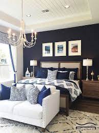 Bedroom color scheme ideas will help you to add harmonious shades to your home which give variety and feelings of calm. Blue Bedroom Navy Blue Bedroom Idea Aesthetic Modern Bedroom Home Decor Bedroom Master Bedrooms Decor Remodel Bedroom