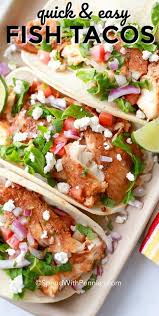 Maybe you would like to learn more about one of these? Quick And Easy Fish Tacos Make The Perfect Weeknight Meal Tender Flaky White Fish Has A Homemade Spice Mix And Is Baked Easy Fish Tacos Fish Recipes Recipes