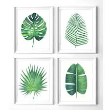 Set Of 4 Green Leaves Botanical Print Printable Monstera Leaf Banana 110 Sek Liked On Polyvore Featuring Leaf Art Botanical Prints Botanical Print Set