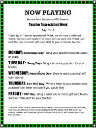 When teacher appreciation week rolls around, you won't be scrambling for something cute & creative to come up with! Teacher Appreciation Week Barbara Bush Elementary Pto Facebook