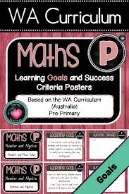 Wa Western Australian Curriculum Pre Primary All Maths Learning Goals And Editable Success Criteria This Packet Has All Th Learning Goals Success Criteria Math
