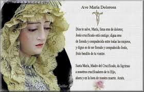 Santoral Catolico Estampa Con Oracion Al Ave Maria Dolorosa Oraciones Santoral Catolico Santoral