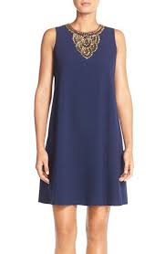 Lilly Pulitzer Mimi Embellished Neck Crepe Trapeze Dress Vestidos Look