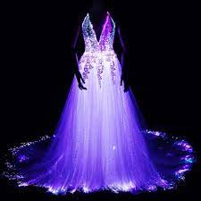 Luminous Wedding Dress 2018 Night Glow In Dark Smart Mobile App Controled 7 Variable Color Shining With Music Led Fiber Optic Designer Wedding Dress Wedding Dre Light Up Dresses Beautiful Dresses Pretty Dresses