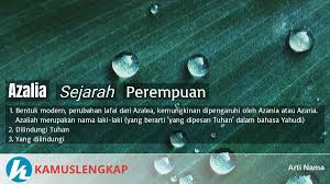 Maksud asli dan perkataannya dalam bahasa inggeris. Apa Arti Nama Azalia Untuk Anak Perempuan Dari Bahasa Sejarah Dalam Kamus Arti Nama Kamus Arti Nama Bayi Dan Anak Terlengkap